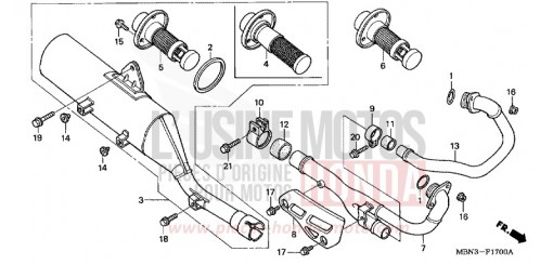 SILENCIEUX D'ECHAPPEMENT XR650R1 de 2001